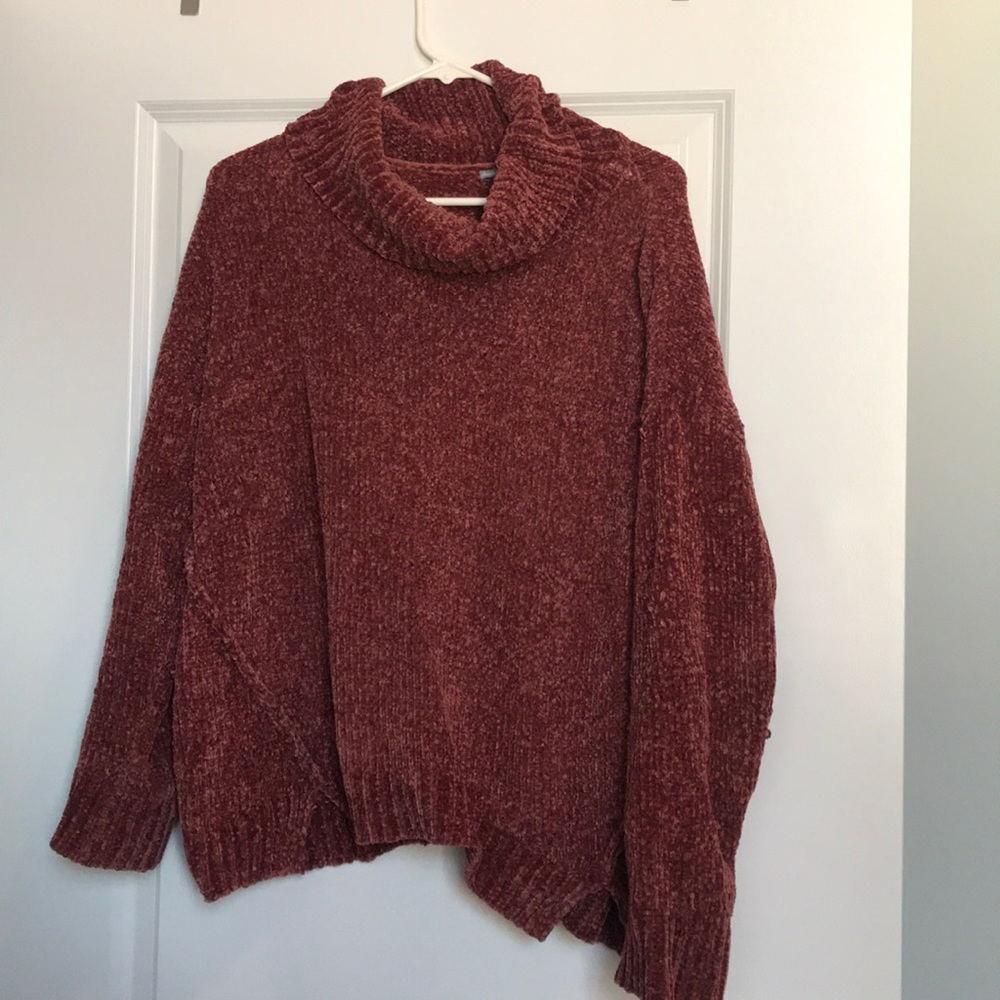 SOFT red cowl neck sweater